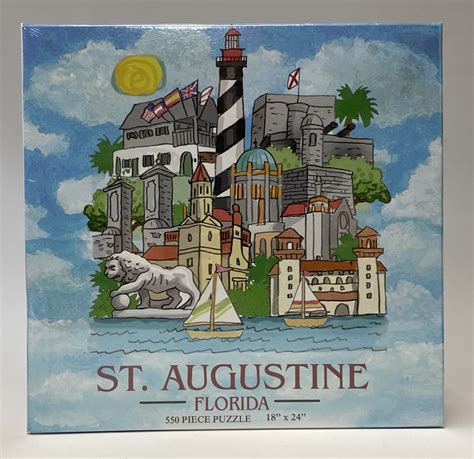 St. Augustine Watercolor Skyline Puzzle - Historic Print & Map Co.