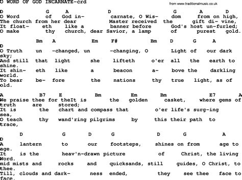 Top 500 Hymn: O Word Of God Incarnate - lyrics, chords and PDF