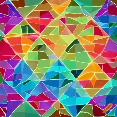 Colorful geometric mosaic artwork