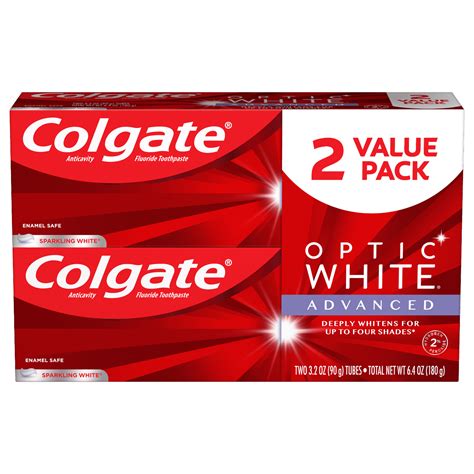 Colgate Optic White Advanced Teeth Whitening Toothpaste, Sparkling ...