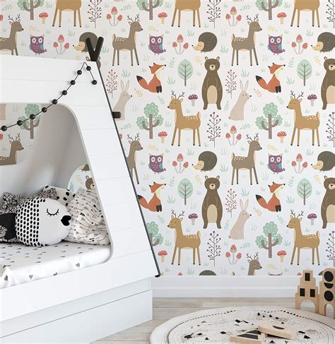 Nursery Wallpaper Woodland Animals at Lisa Simon blog