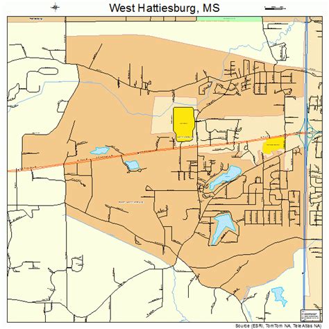 West Hattiesburg Mississippi Street Map 2878890