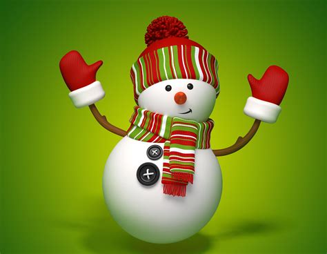 Snowman 3d Christmas Wallpaper