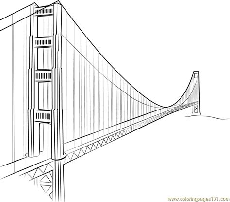 Golden Gate Bridge Yang Ming Line Coloring Page for Kids - Free Bridges Printable Coloring Pages ...