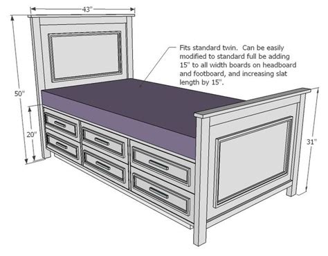 Diy Furniture : Ana White | Build a Fillman Storage Bed with Drawers ...