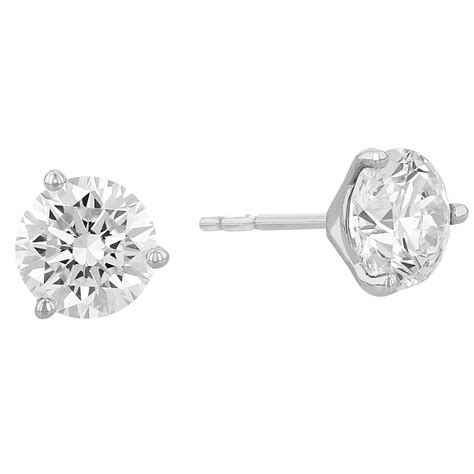 Lab Grown Round Diamond Martini Set Stud Earrings in White Gold, 2 cttw ...