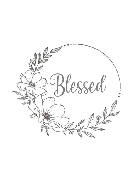 Blessed Floral Drawing