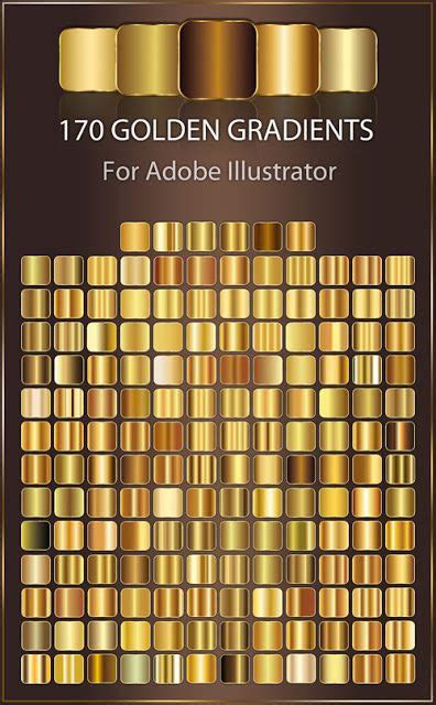 Quality Graphic Resources: 170 Golden Gradients for Adobe Illustrator | Swatches illustrator ...