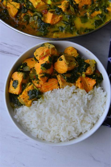 Curried Salmon With Spinach