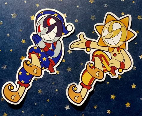 FNAF:SB Sun and Moon Animatronic Stickers Fanmade - Etsy