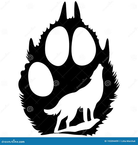 Howling Wolf Logo Design. Silhouette Of A Wolf Howling At The Full Moon ...