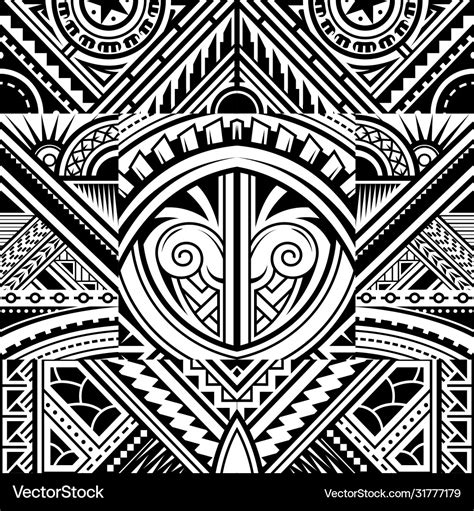 Polynesian style tribal tattoo pattern Royalty Free Vector