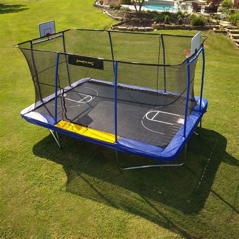 Free 2-day shipping. Buy Jumpking Rectangle 10 x 15 Foot Trampoline, with 2 Basketball Hoops ...