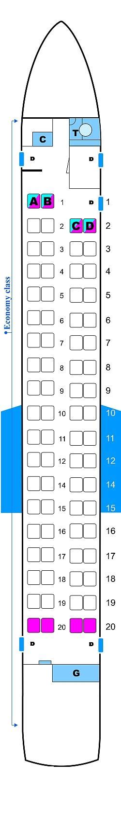 Seat Map Continental Airlines Bombardier Q400 | SeatMaestro