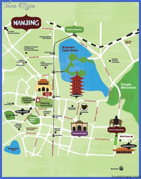 Nanjing Map Tourist Attractions - ToursMaps.com