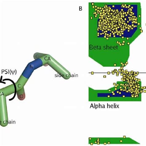 2: Dihedral angle. (A) Cartoon showing /ψ dihedral angles on a protein ...