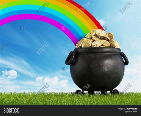 Pot Gold End Rainbow Image & Photo (Free Trial) | Bigstock