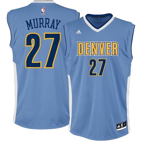 Men's Denver Nuggets Jamal Murray adidas Light Blue Team Color Replica ...