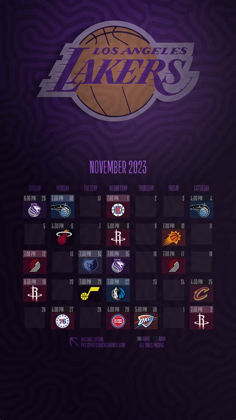 4k Lakers November Schedule Wallpapers for Desktop and Mobile : r/lakers