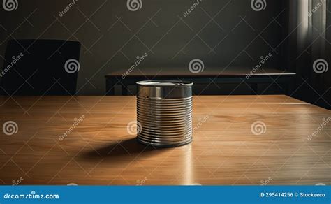 Empty Tin Can on Wooden Table: Postminimalism Art in 8k Resolution ...