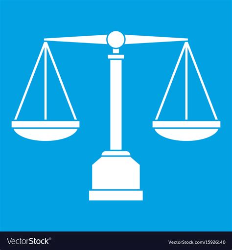 Justice scale icon white Royalty Free Vector Image