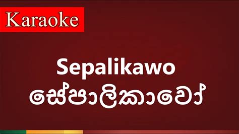 Sepalikawo ( සේපාලිකාවෝ ) - Karaoke Version - YouTube