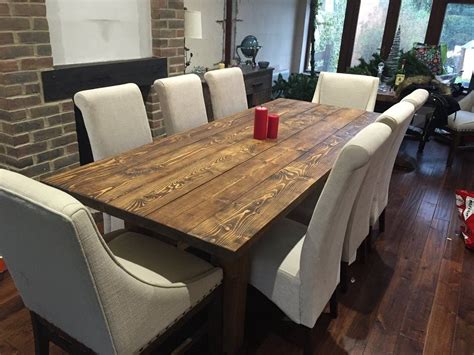 Handcrafted Rustic Wooden Dining Table120cm / 97cm (5 plank) / Dark Oak (Rustic Finish) | Rustic ...