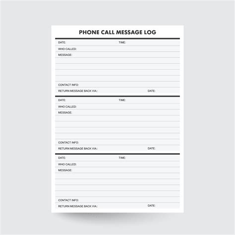 Phone Call Message Log,Voicemail Tracker,Phone Message Log,Printable phone log,Phone Call Log ...