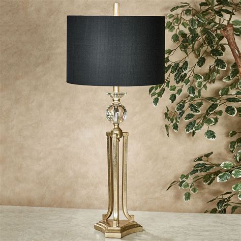 Everston Aged Gold Table Lamp with Black Shade