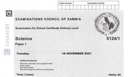 ECZ SCIENCE PAPER 1 2021 INTERNALS || ECZ PAST PAPERS FOR GRADE 12 ...