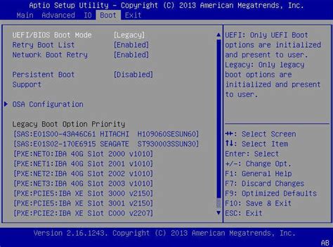 Switch Between Legacy BIOS and UEFI BIOS Modes - Netra Server X5-2 Operating System Installation ...