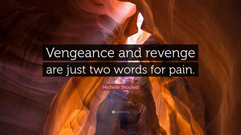 Michelle Shocked Quote: “Vengeance and revenge are just two words for pain.”