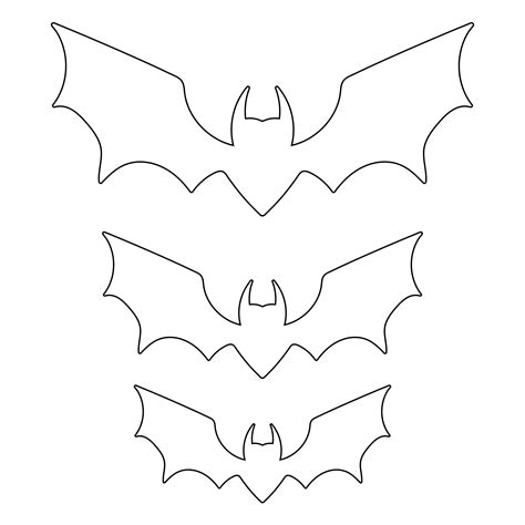 Halloween Bat Stencil Cutouts - 15 Free PDF Printables | Printablee