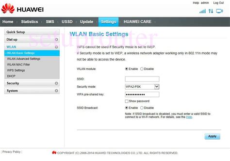 Setup WiFi on the Huawei E8231