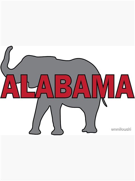 "Alabama Elephant Clip Art Design Logo" Art Print for Sale by emmilowski | Redbubble