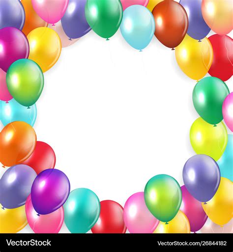 Glossy happy birthday balloons background Vector Image