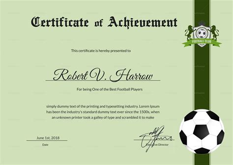 Football Certificate Template | The Best Professional Template