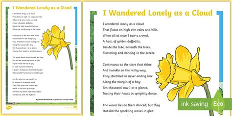 Daffodil Poem | Wordsworth | Primary English (teacher made)