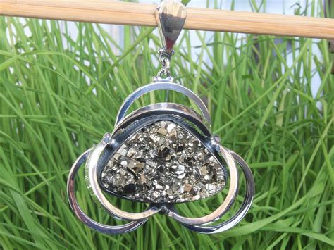 Sterling Silver RAW Pyrite Gemstone Jewelry Set Druzy | Etsy