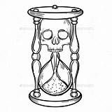 Sand Timer Line Drawing Coloring Pages sketch template