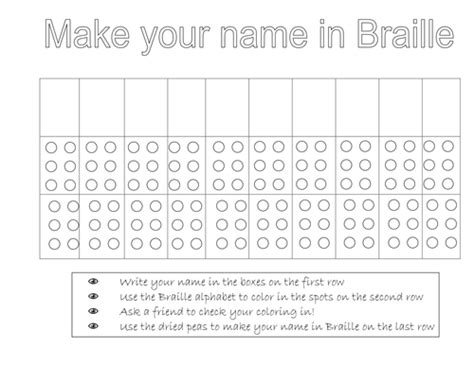 Printable Blank Braille Cell Template - Printable Templates