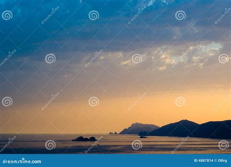 Sunset on the coast stock photo. Image of ocean, naples - 4887814