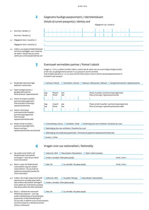 Netherlands Passport Application Form (English/Dutch) - Fill Out, Sign ...