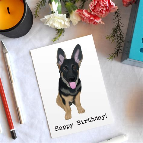 German Shepherd Ren Plain Birthday Card - Creative Wright