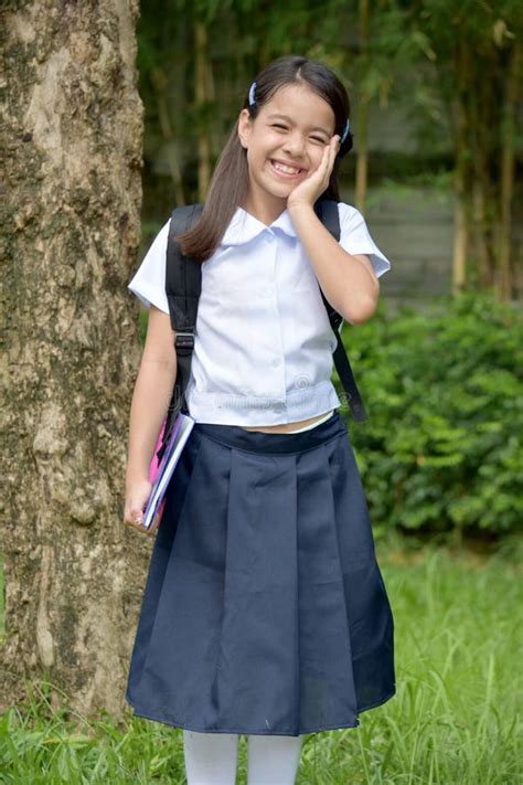 Smiling Catholic Girl Student Wearing Uniform with Notebooks Stock Photo - Image of scholars ...