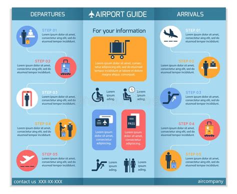 Airport Business Infographic Brochure Stock Vector - Illustration of ...