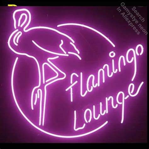 Flamingo Lounge Neon Sign light Neon Bulbsign Signage Vintage neon signs Real Glass Tube ...