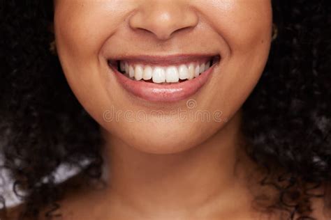 Black Woman, Teeth and Smile for Dental Care, Whitening or Oral and ...