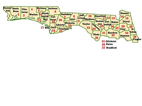 Map Of Florida Panhandle Counties