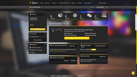 Zeus - WHMCS Dark Theme - AALayer Marketplace